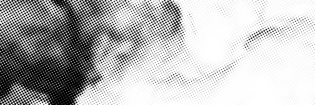Abstract halftone background with wavy surface made of gray dots on white