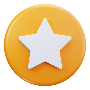 Favorite Star Rating Icon 3D Illustrations