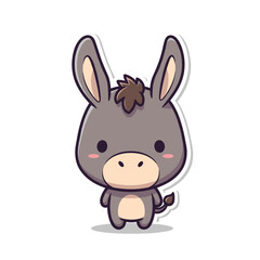 Obraz premium Kawaii style small donkey character illustration