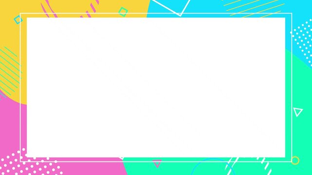 Cute and pop background with colorful geometric shapes.