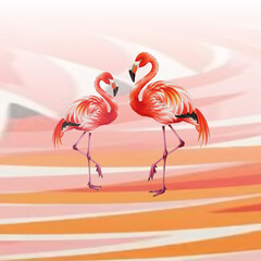 Obraz premium Flamingo Tango