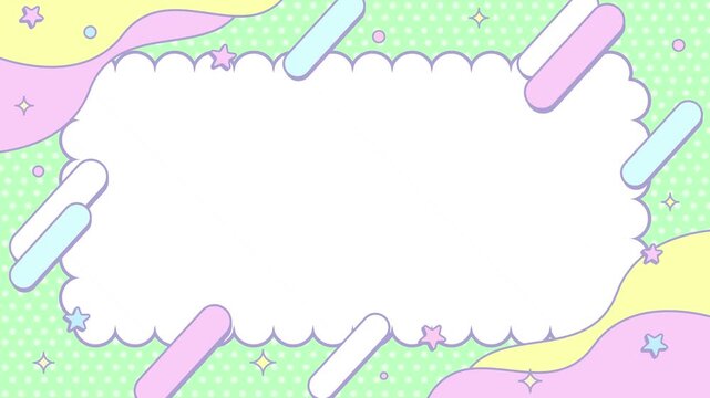 Cute and pop pastel-colored geometric simple background frame