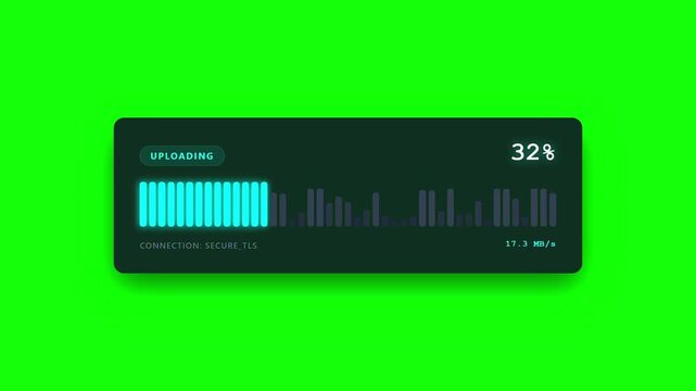 Data Upload Progress Bar Animation Secure Connection