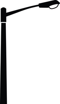 Modern street lamp silhouette for urban lighting and city park infrastructure design