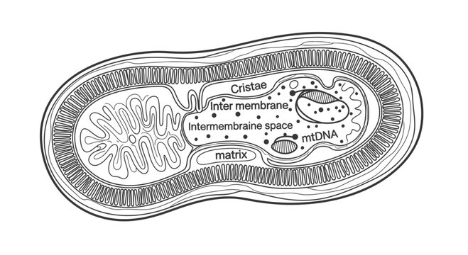 Mitochondria cell organelle structure diagram.