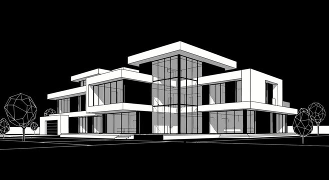 Modern House Architecture Design Building.