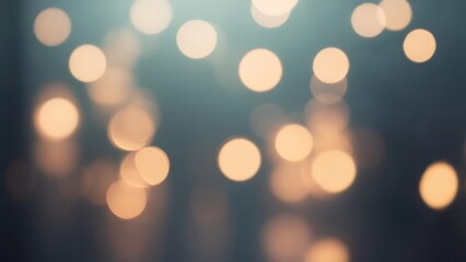 Fototapeta premium Soft, blurred golden orbs against a cool, dark background, suggestive of light and energy