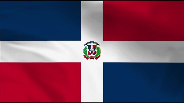 The Dominican Republic flag waving in the wind video