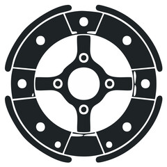 Fototapeta premium Simple black icon of a vehicle drum brake shoe assembly mechanism