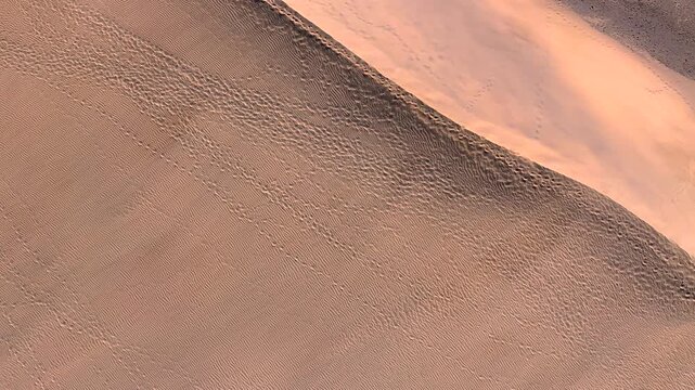 Drone Dunas de Maspalomas wind over the dunes drone view LUT 01