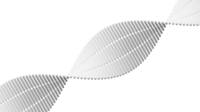 Rotating abstract DNA helix loop, minimal 3D biotechnology animation on a clean background