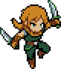Obraz premium Thief Assassin Ninja Character Pixel Art