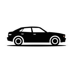 Obraz premium Black Car Silhouette Icon Or Logo