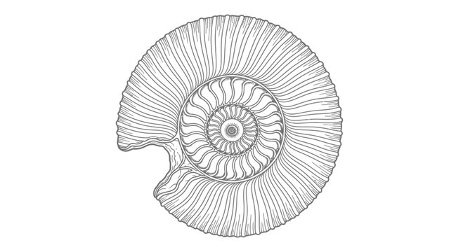 Detailed Ammonite Fossil Shell Structure.