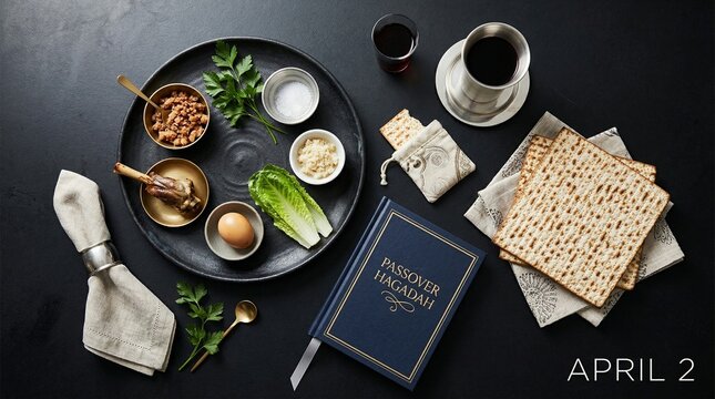 Passover Seder plate with traditional food