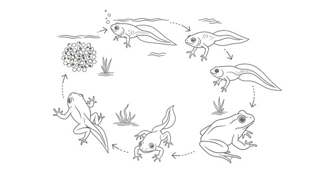 Life cycle of a frog stages.
