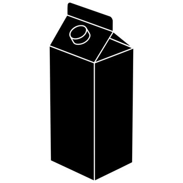 A black carton with a white outline and a cap isolated on transparent background, Vector