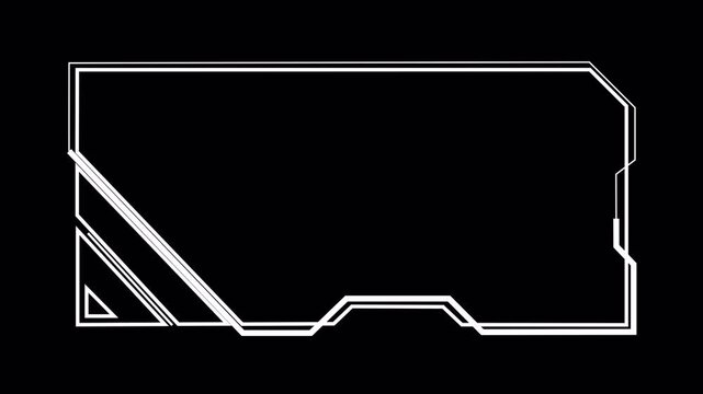 Futuristic HUD Sci-Fi Overlay Frame Animated Outline Lower Third Interface Border Display Left Corner White Line