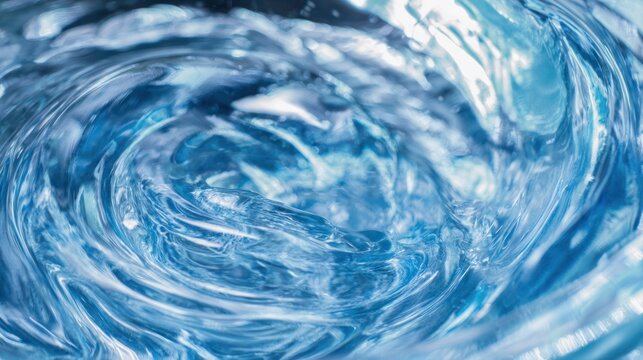Dynamic spiral vortex in clear blue water, created by an unseen impeller. bar promotions, beverage menus, designed for food & beverage menus and cafe branding.