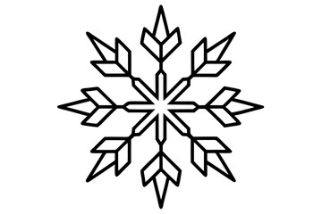 Obraz premium Symmetrical Snowflake SVG | Elegant Winter Holiday Line Art Design
