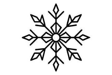 Obraz premium Symmetrical Snowflake SVG | Elegant Winter Holiday Line Art Design