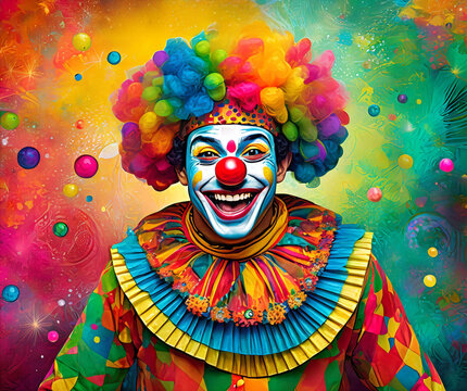 portrait d'un clown souriant