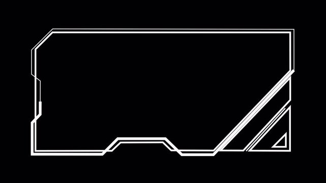 Futuristic HUD Sci-Fi Overlay Frame Animated Outline Lower Third Interface Border Display Top Right Circle Indicators