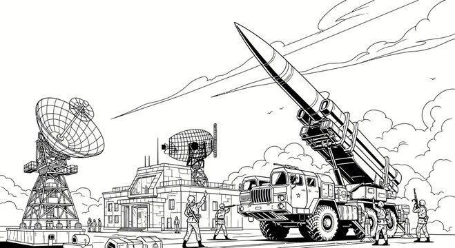 Missile launch vehicle military equipment.