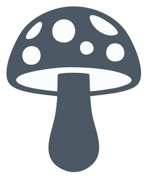 Mushroom Vector Icon: Toadstool, Forest Fungi Graphic Illustration