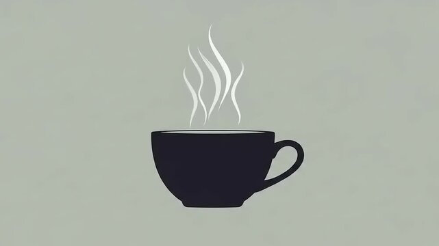 Steaming Coffee Cup Animation Simple Design.