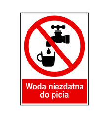 znak zakazujący picia wody z kranu, plik wektorowy © robert6666