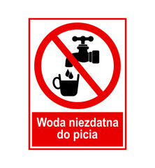 znak zakazujący picia wody z kranu, plik wektorowy © robert6666