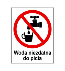 znak zakazujący picia wody z kranu, plik wektorowy © robert6666