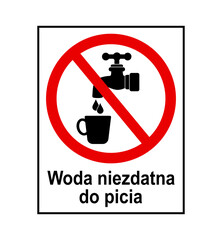 znak zakazujący picia wody z kranu, plik wektorowy © robert6666