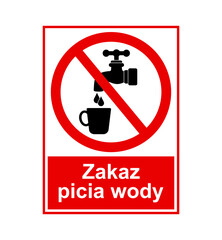 znak zakazujący picia wody z kranu, plik wektorowy © robert6666