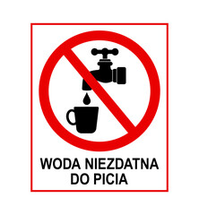 znak zakazujący picia wody z kranu, plik wektorowy © robert6666