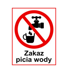 znak zakazujący picia wody z kranu, plik wektorowy © robert6666