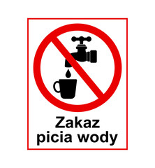znak zakazujący picia wody z kranu, plik wektorowy © robert6666