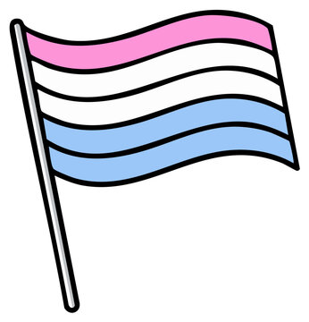 Waving genderfluid pride flag vibrant pink white blue stripes symbol freedom equality support community