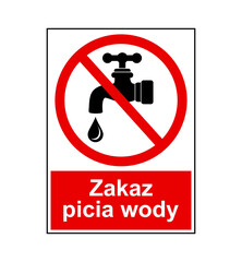 znak zakazujący picia wody z kranu, plik wektorowy © robert6666