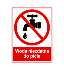 znak zakazujący picia wody z kranu, plik wektorowy © robert6666
