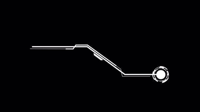 Modern Futuristic HUD Circular Callout Descending Line Overlay Title Sci-Fi Tech Interface Clean Digital Pointer