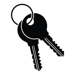 Key vector icon silhouette design. Black key ring icon. Vector illustration. © Anujit