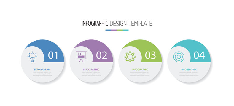 Steps business data visualization timeline process infographic template design with icons. Vector illustration.
