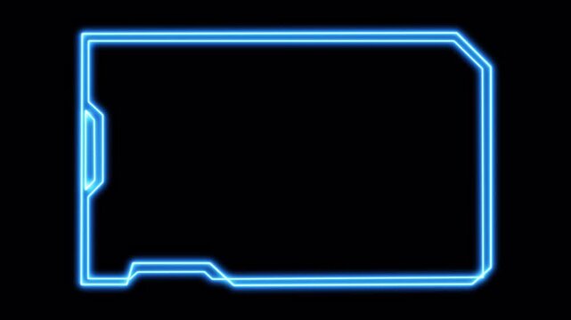 Futuristic HUD Sci-Fi Overlay Frame Animated Neon Blue Outline Lower Third Interface Border Display Clean Tech