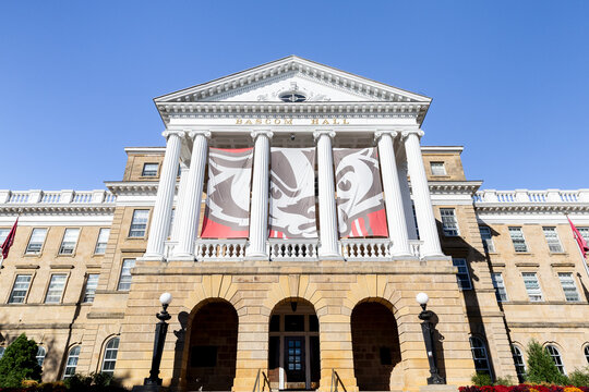 Madison, WI, USA - October 7, 2025: University of Wisconsin-Madison is a top ranked research university located in downtown Madison that was founded in 1848. Bascom Hill.