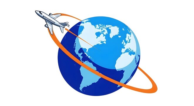 Viajes mundiales o internacionales/viajar en un icono plano de avi&oacute;n para aplicaciones y sitios web