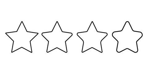 Obraz premium Stars Icon Set – Rating, Favorite & Review Vector Icons