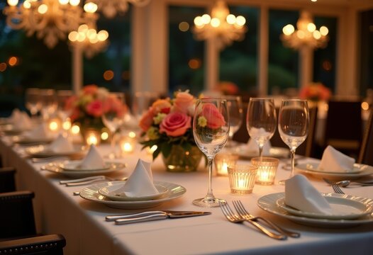 Evening Dining Ritual Preparing Tableware Elegant Arrangement Plate Setup Cutlery Locale