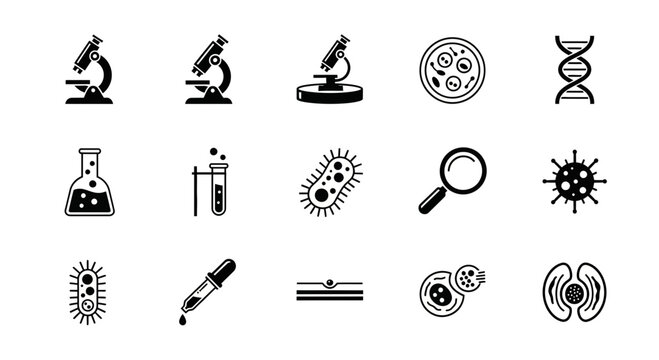 Set of Laboratory and Scientific Research Icons